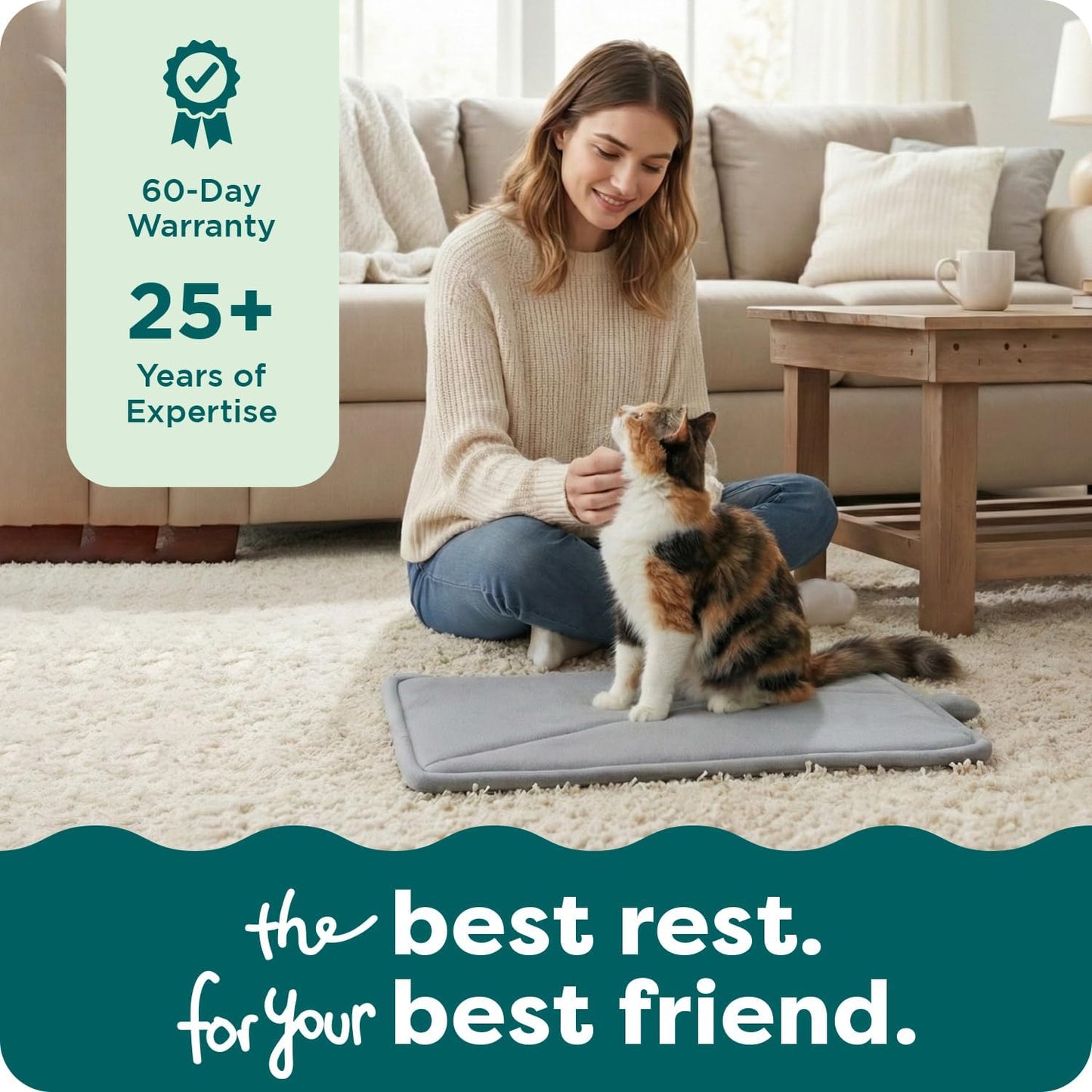 Soft Plush Pet Bed for Cats & Small Dogs - Washable Cozy Cushion