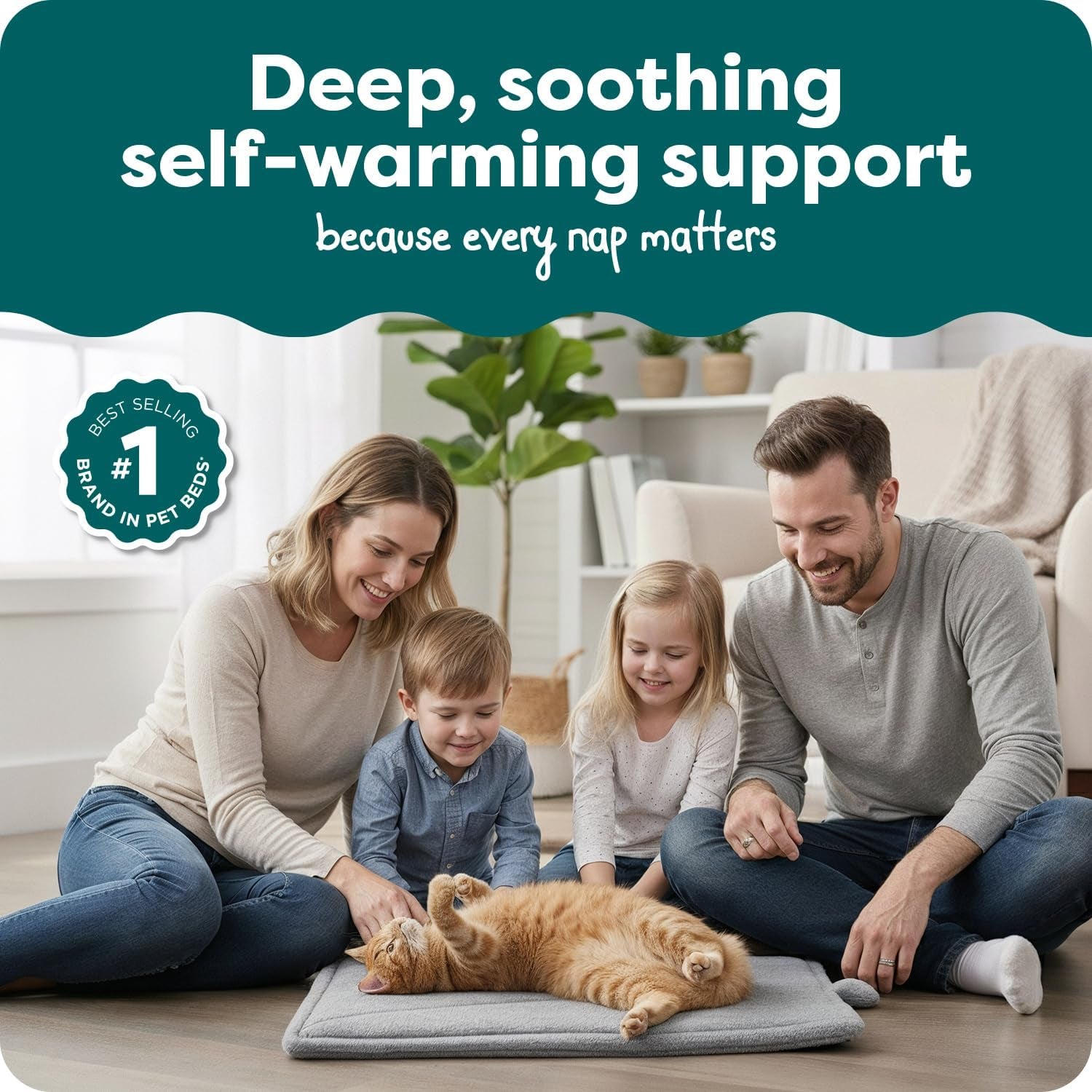 Soft Plush Pet Bed for Cats & Small Dogs - Washable Cozy Cushion