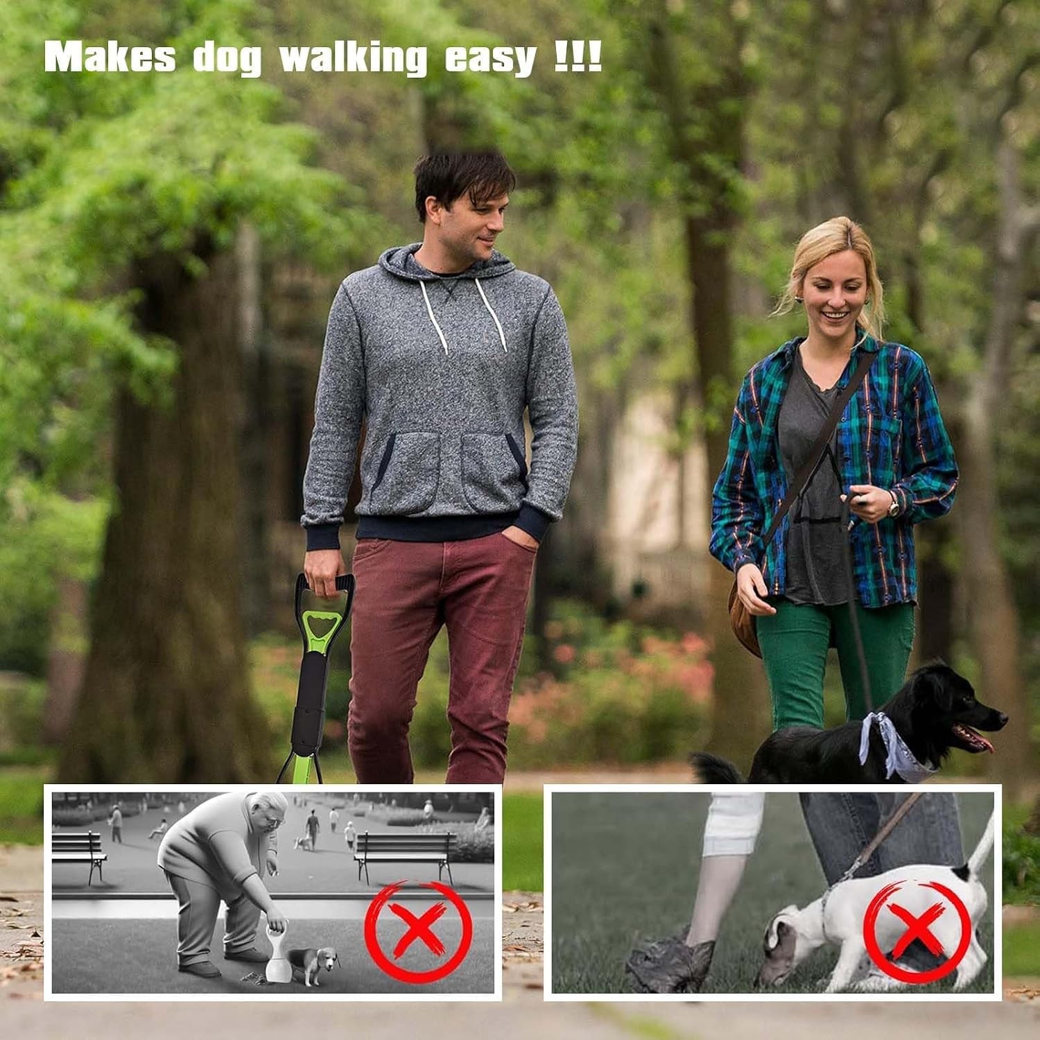Foldable Dog Poop Scooper with Bag Dispenser