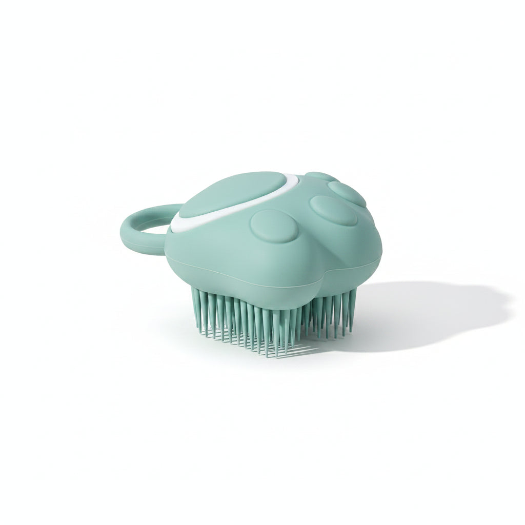 Hund Katze Bad Bürste Kamm, Silikon Puppy Grooming Brush | Soft Pet Reinigung Massage Bürste Shampoo Dispenser Für Beruhigende Massage Waschen (Blau Pfote Form)
