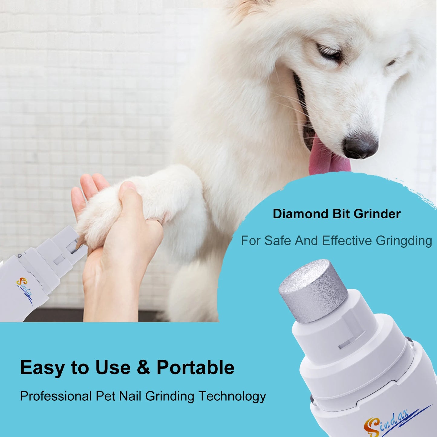 USB Rechargeable Pet Nail Grinder – Quiet & Painless