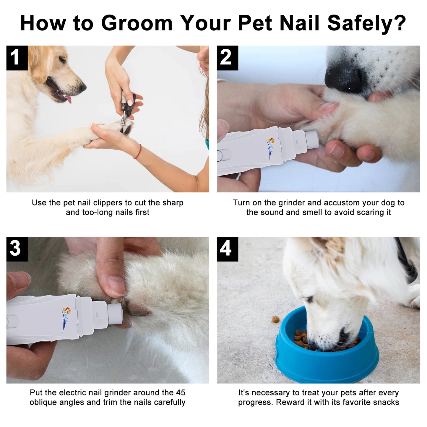USB Rechargeable Pet Nail Grinder – Quiet & Painless