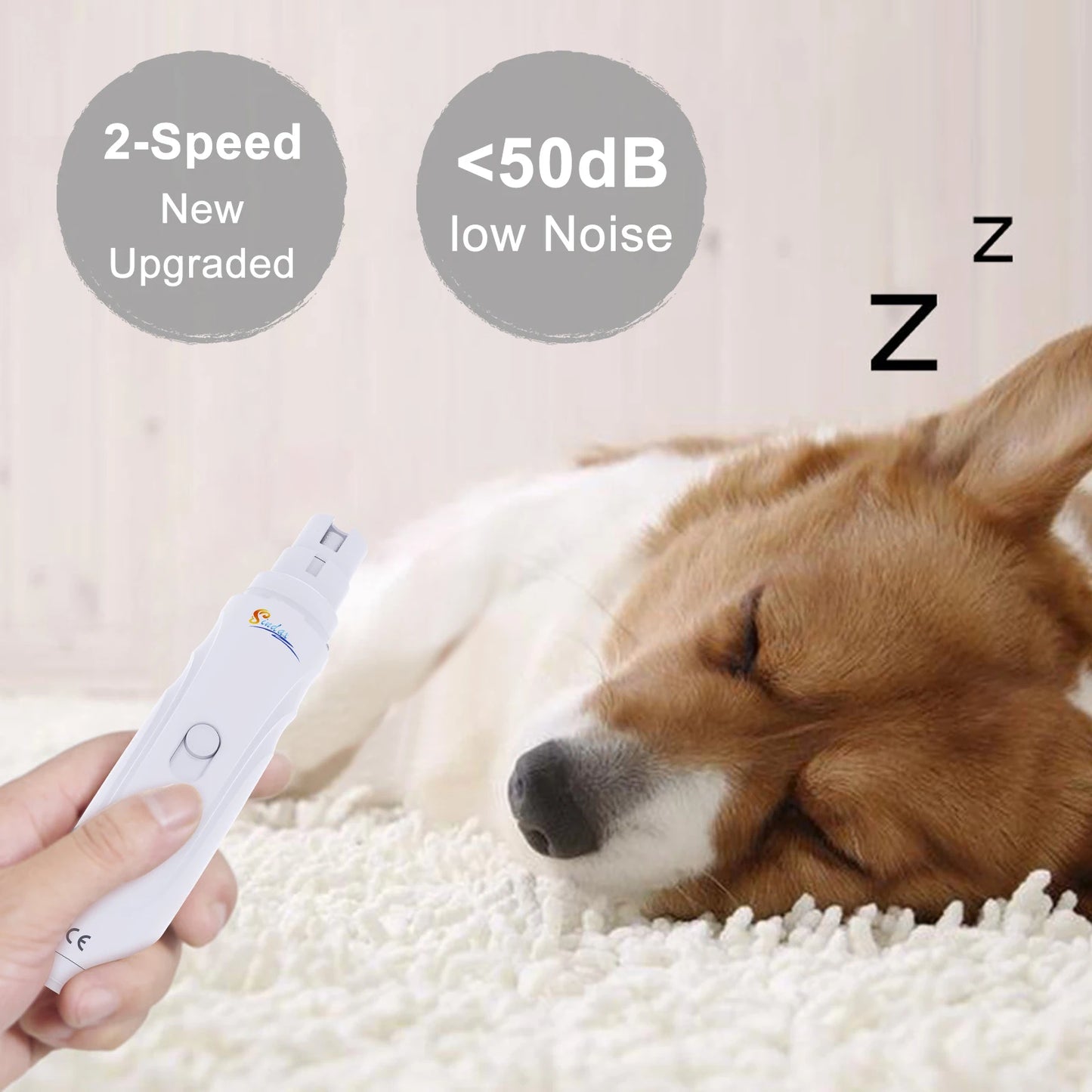 USB Rechargeable Pet Nail Grinder – Quiet & Painless