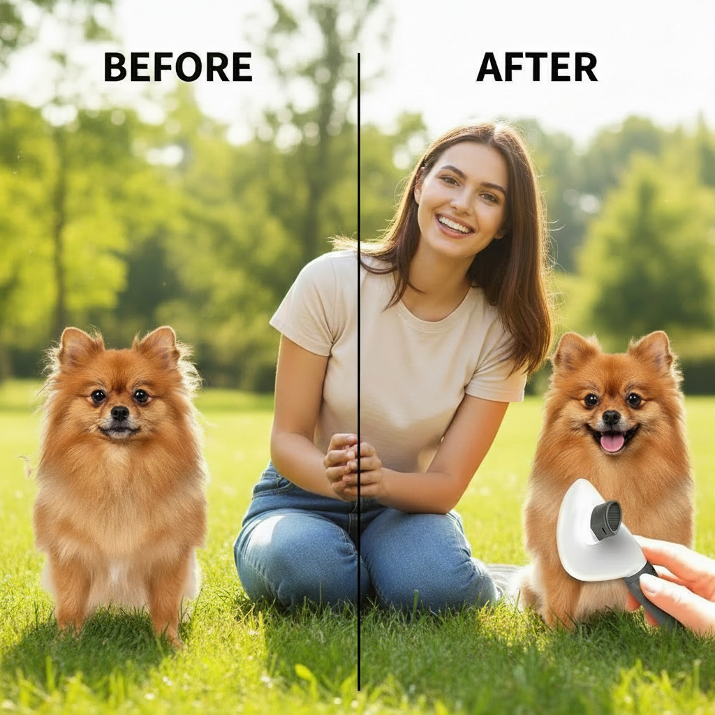 Self-Cleaning Pet Grooming Brush for Dogs & Cats