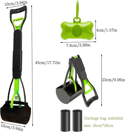 Foldable Dog Poop Scooper with Bag Dispenser