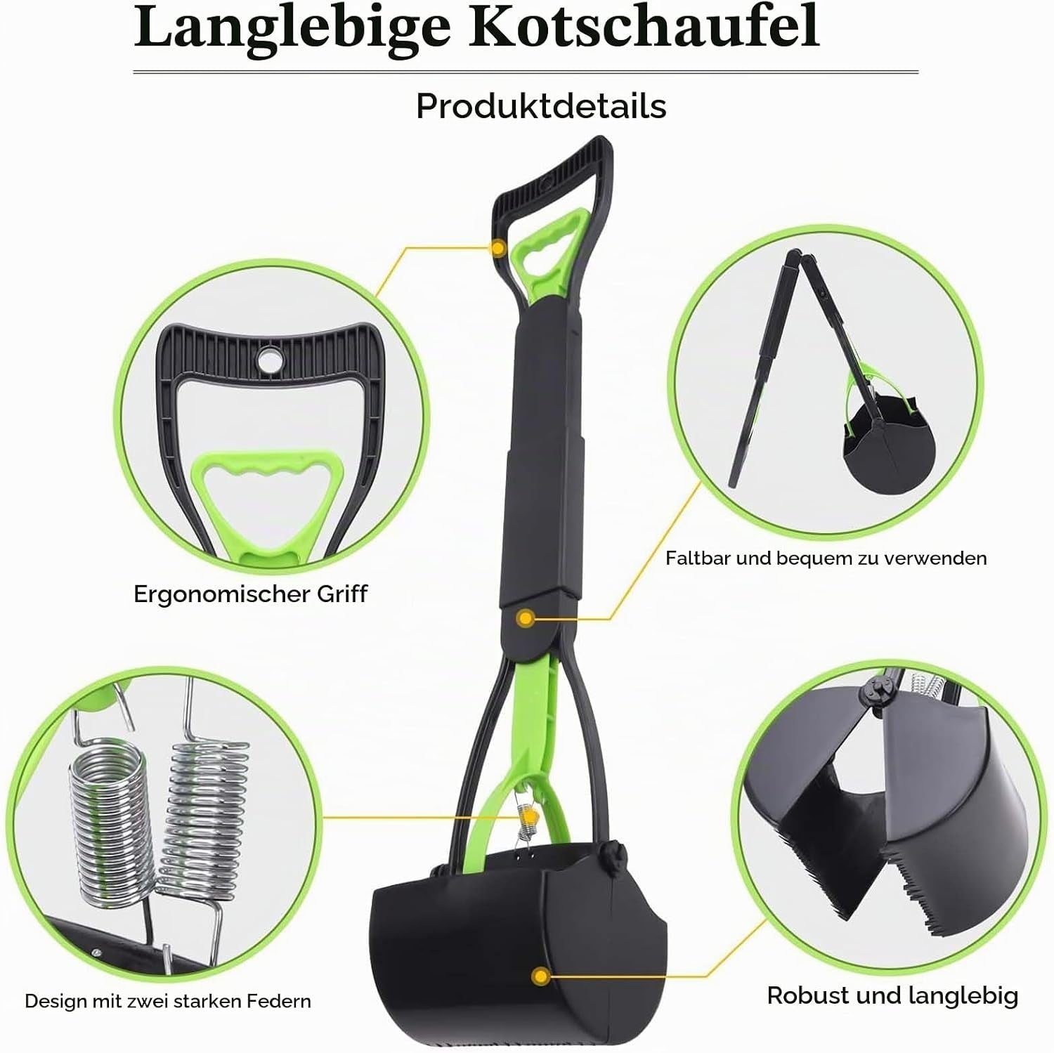 Foldable Dog Poop Scooper with Bag Dispenser